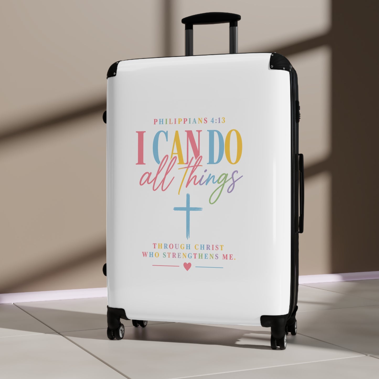 Inspirational "I Can Do All Things" Carry-On Suitcase – Christian Travel Luggage (Philippians 4:13)