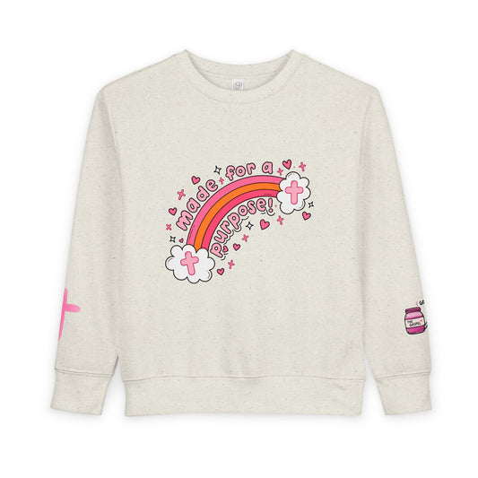Toddler Sweatshirt — 'Made for a Purpose' Rainbow & 'God's Timing is Perfect' Pink Graphic