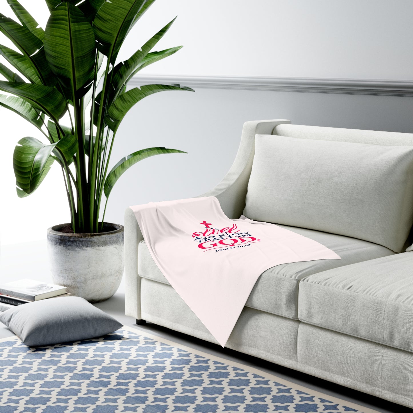 Baby Swaddle Blanket — "Be Still and Know That I Am God" Christian Psalm 46:10 Newborn Swaddle