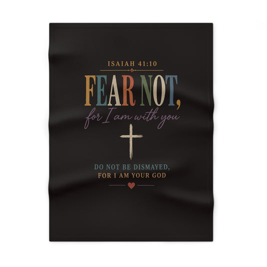 Isaiah 41:10 "Fear Not, For I Am With You" Baby Blanket – Soft Fleece Christian Keepsake