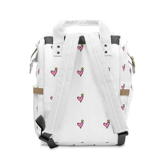 Christian Diaper Backpack — 'Jesus Pray' Convertible Baby Bag with Heart Pattern