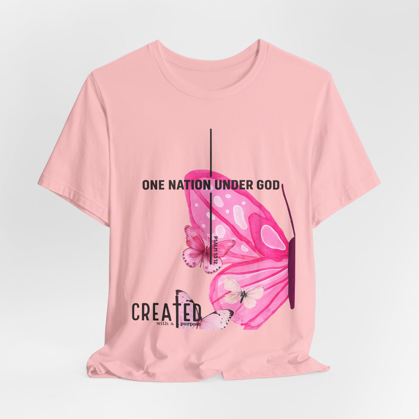 Created Butterfly T-Shirt — "One Nation Under God" Christian Inspirational Tee