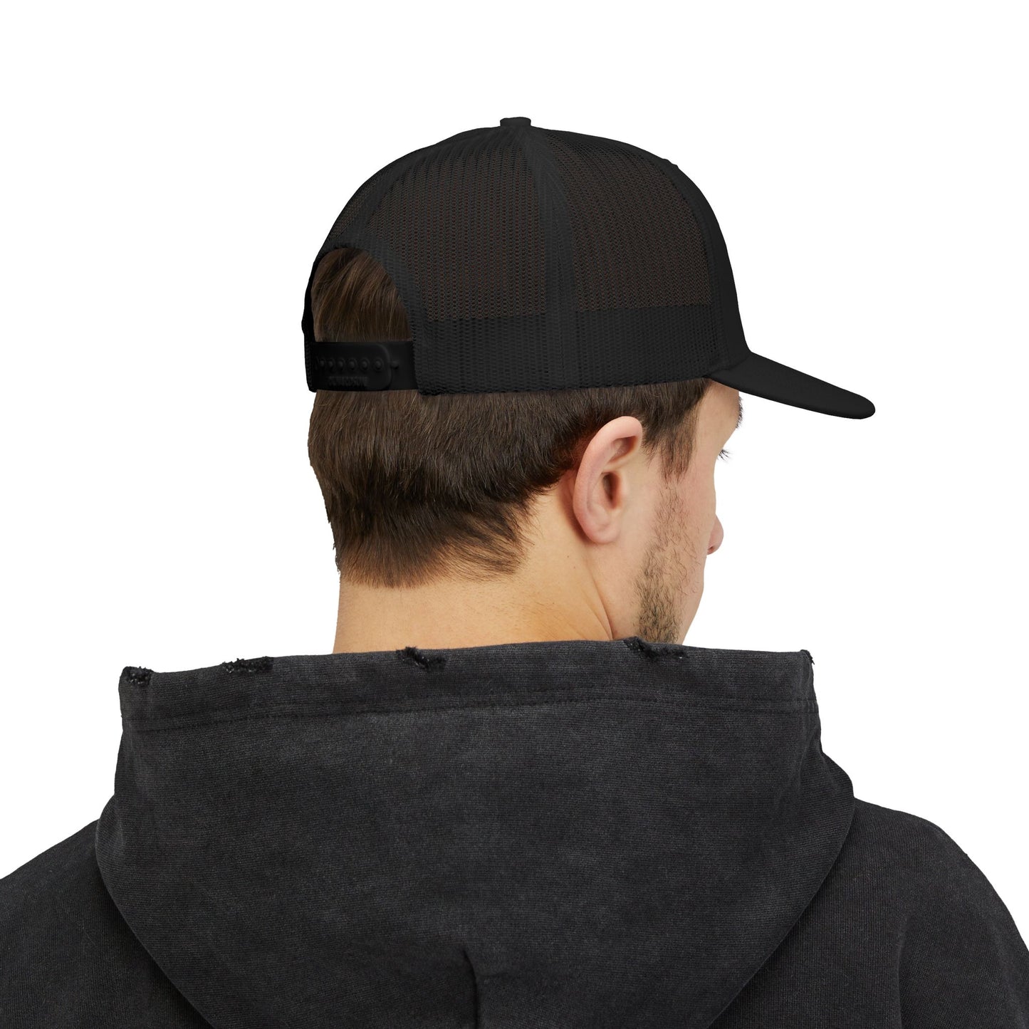 Men's Trucker Cap – "You Can't Stop What God Got Planned" Inspirational Patch Snapback