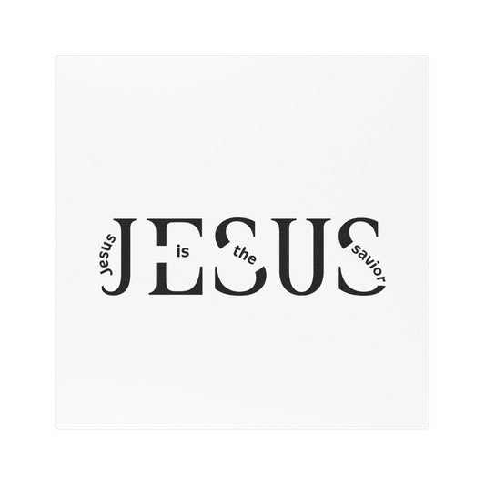 Car Magnet - "JESUS is the Savior" Black & White Religious Faith Sticker for Cars