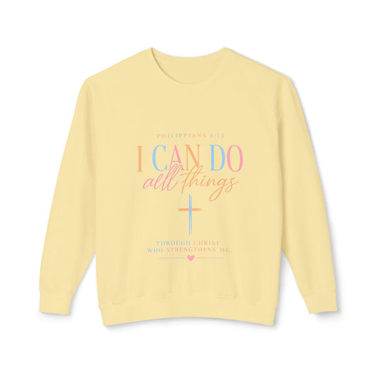 I Can Do All Things Crewneck Sweatshirt — Christian Faith & Patriotic Blessings Design