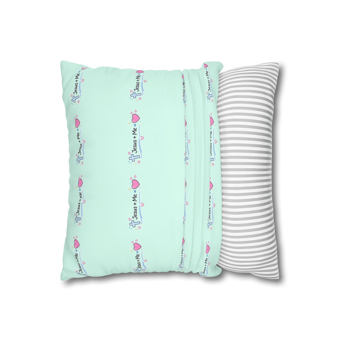 Faith Car Pillowcase — "Riding with Jesus & a Full Tank of Faith" Square Throw Pillow Cover