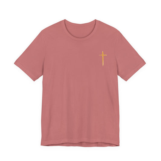 Christian Cross T-Shirt — "Do Not Be Deceived, Bad Company Ruins Good Morals" (1 Corinthians 15:33)