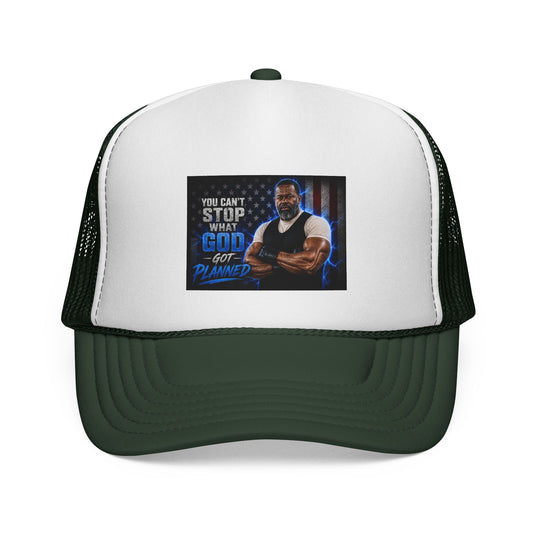 Trucker Cap — "You Can't Stop What God Got Planned" Faith Mesh Hat