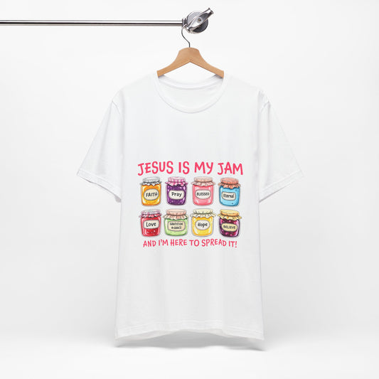 Christian T-Shirt — "Jesus Is My Jam" Jam Jar Graphic Tee