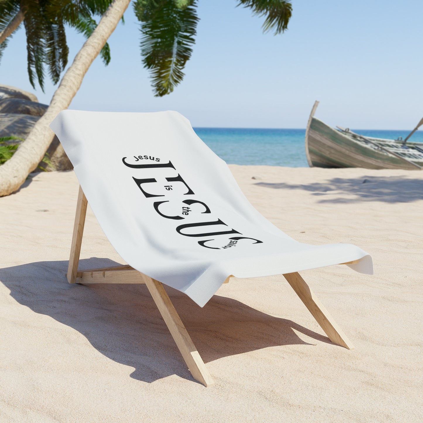 Jesus Beach Towel — "Jesus is the Savior" Christian Faith Towel