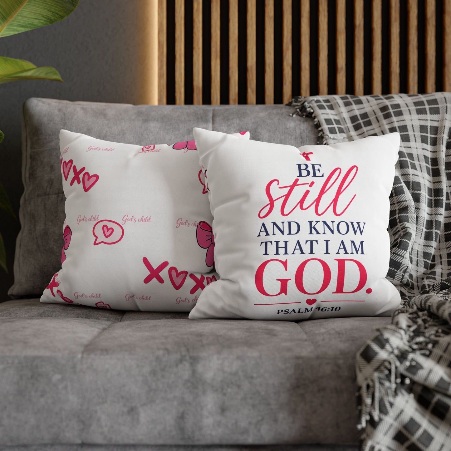 Be Still Psalm 46:10 Square Pillow — Faith Inspirational Home Decor