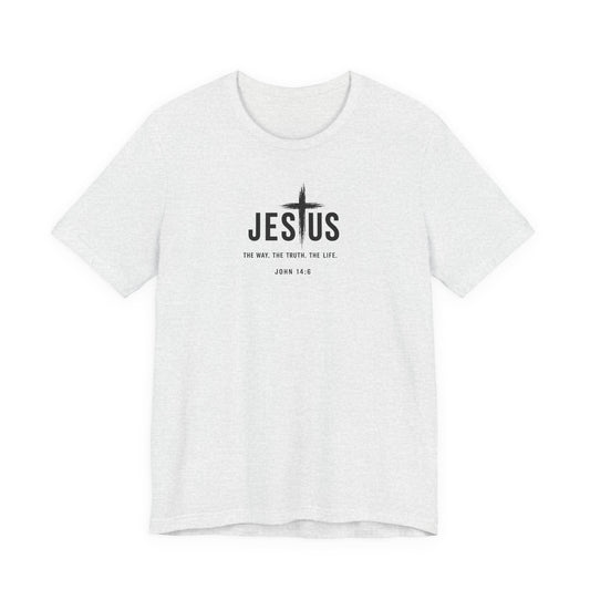 Jesus Cross T‑Shirt - "Jesus: The Way the Truth the Life" Bible Verse Tee (John 14:6)