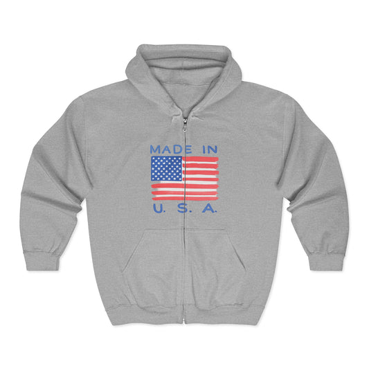 Made in U.S.A. Full-Zip Hoodie – America 250 Flag Sweatshirt