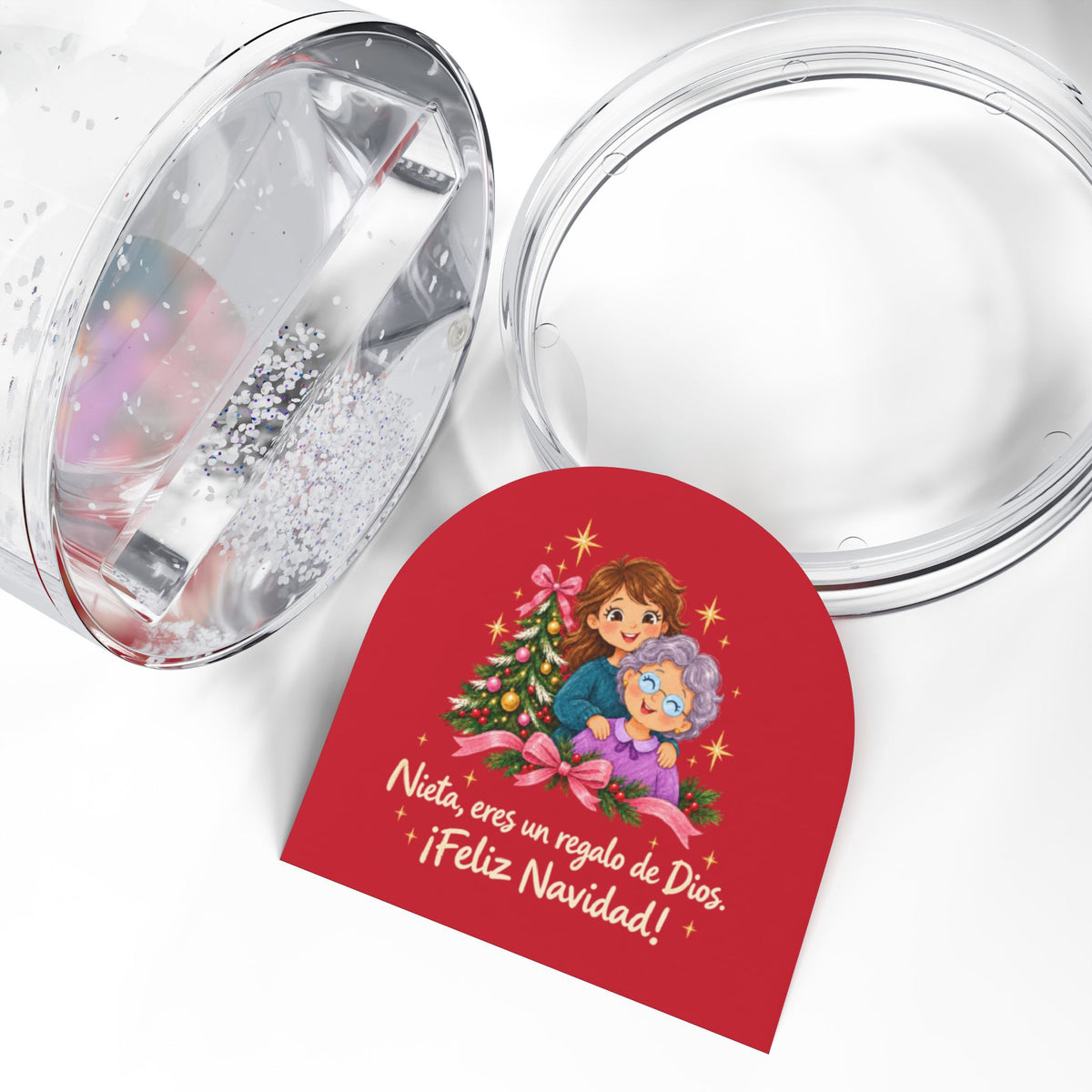 Snow Globe – "Nieta, eres un regalo de Dios. ¡Feliz Navidad!" Christmas Granddaughter Keepsake