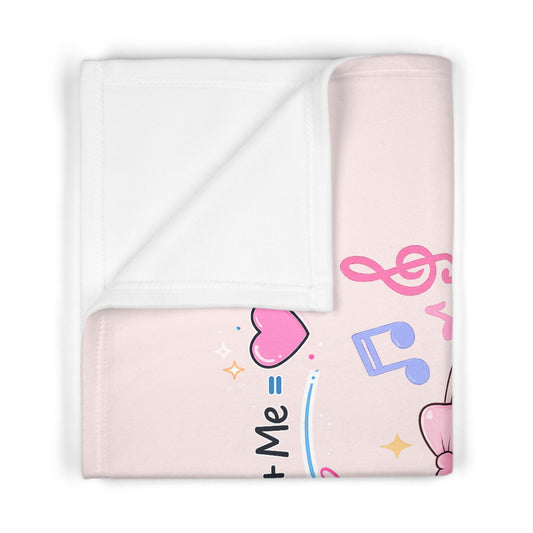 Christian Baby Blanket — "Jesus + Me" Pink Music & Bible Soft Fleece Throw