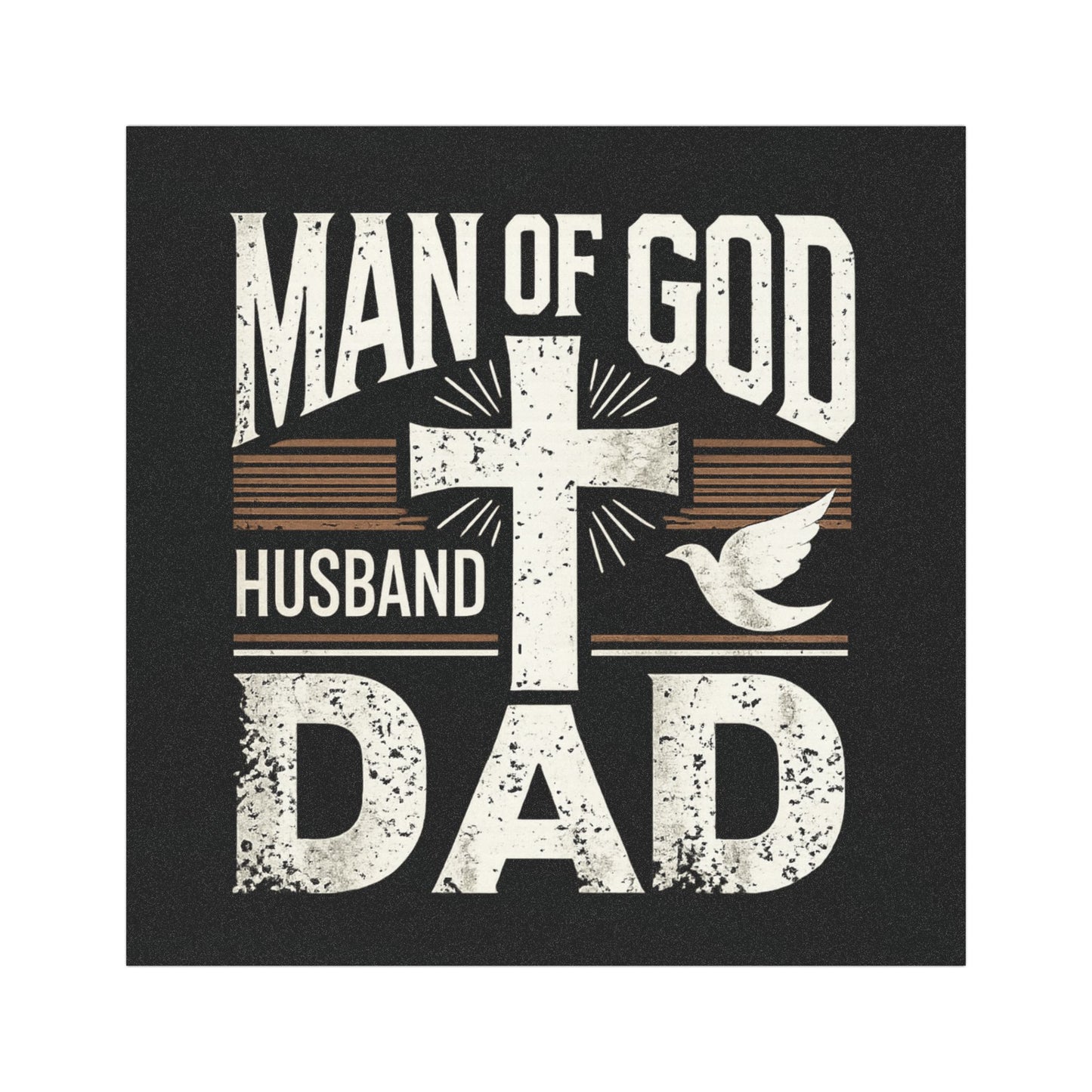 Car Magnet — "Man of God Husband Dad" Religious Cross Faith Magnet for Christian Fathers (Father's Day Gift)