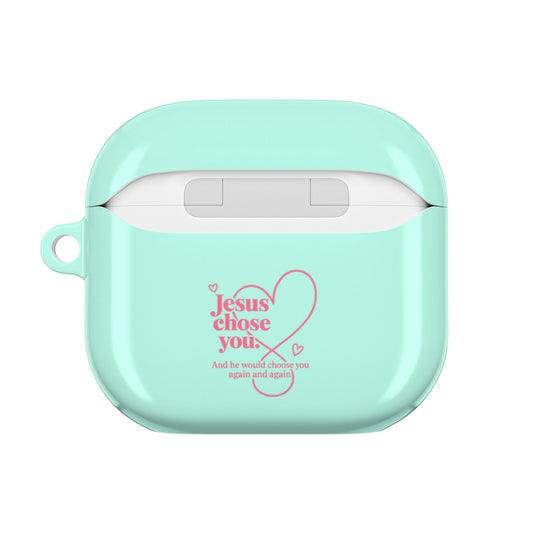 Christian AirPods Case — Mint ‘God’s Child’ XOXO Design (Jesus Chose You)
