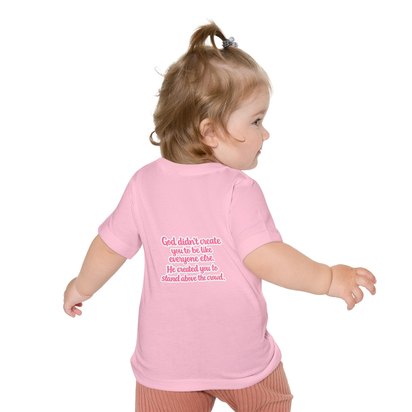 Baby T-Shirt — Pink Roller Skates "I Roll with Jesus" | Christian Infant Tee