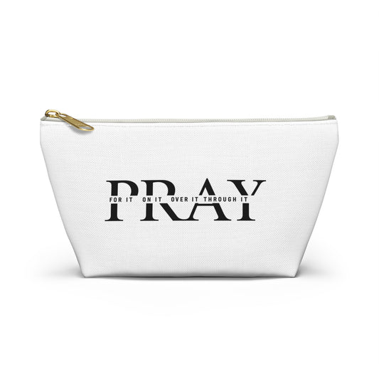 Faith Prayer Accessory Pouch — 'PRAY' & 'JESUS' Inspirational T-Bottom Pouch