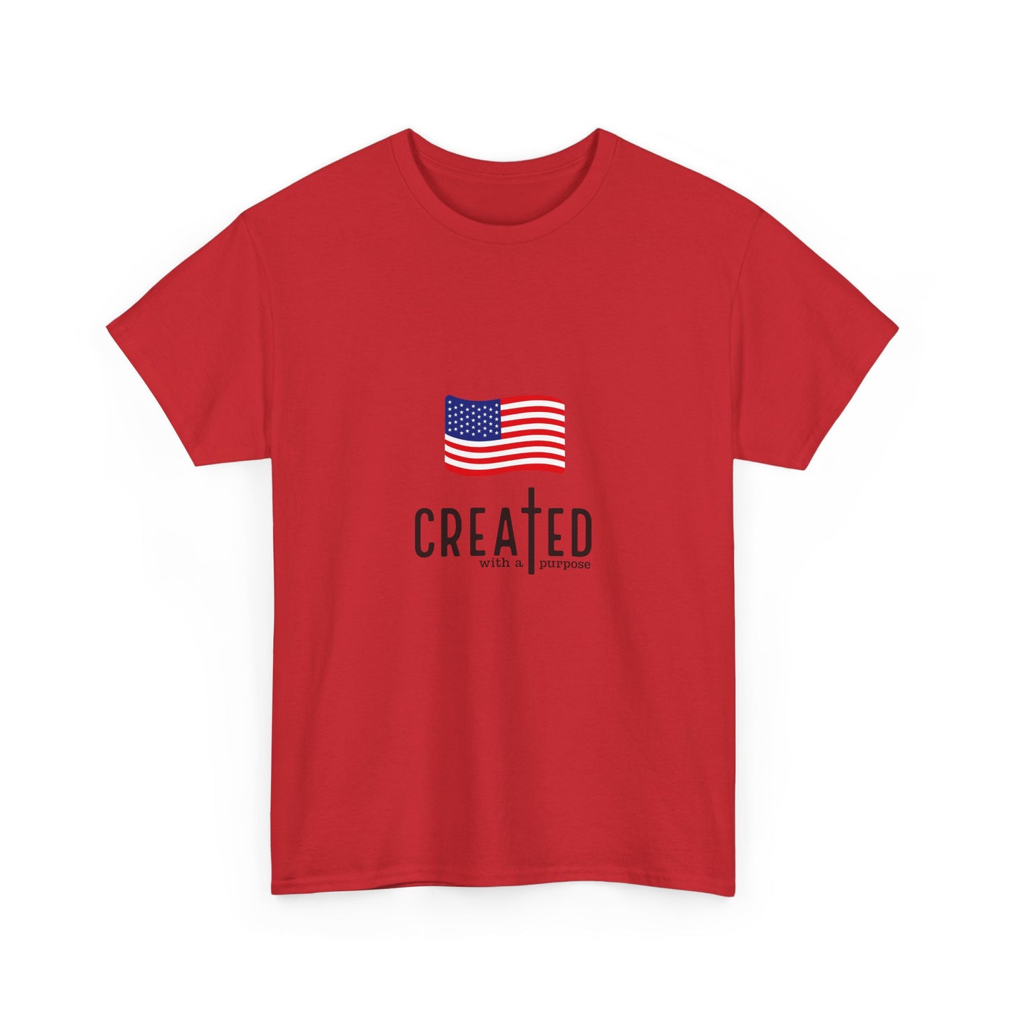 Created American Flag T‑Shirt — 'Created' Patriotic Graphic Tee