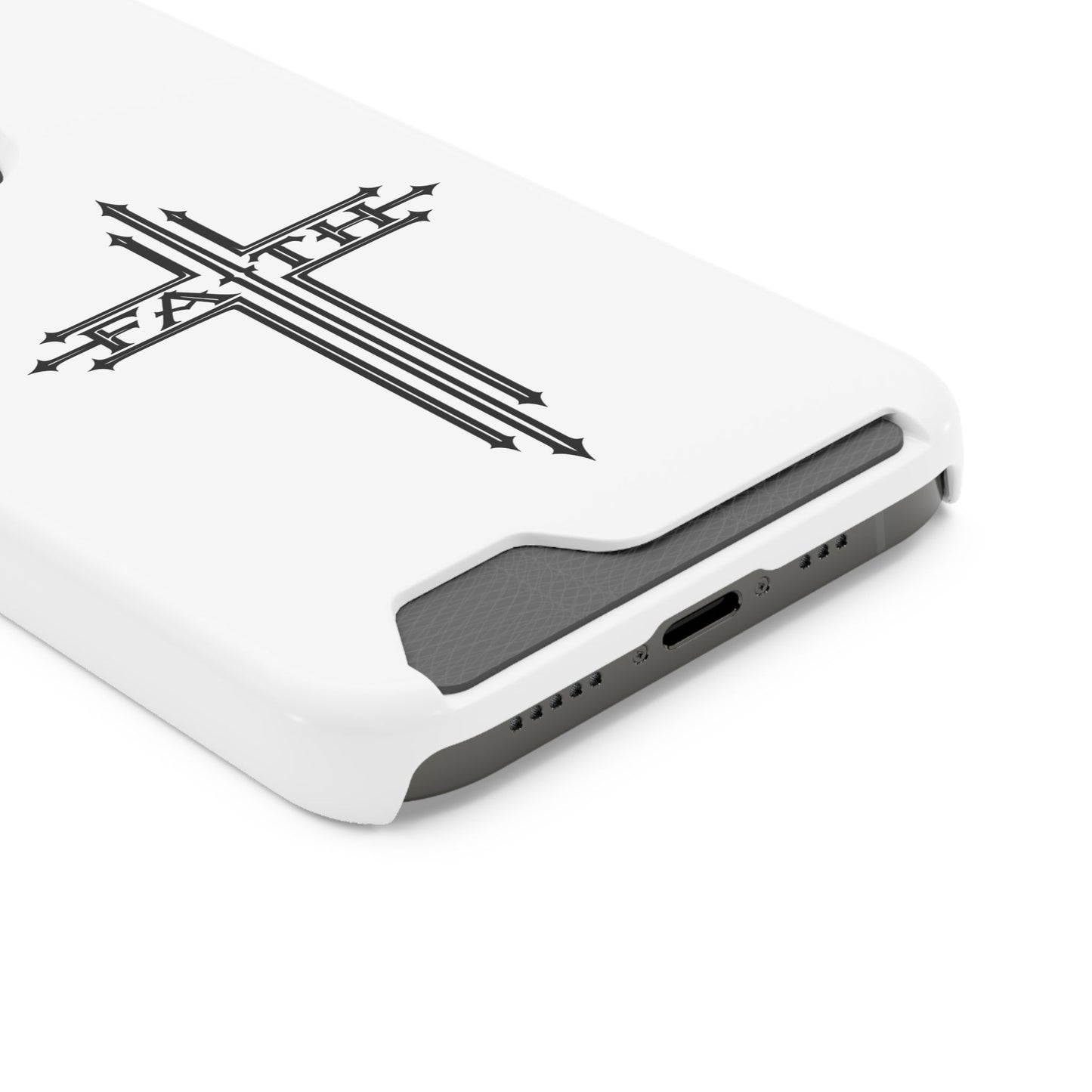 Faith Cross Phone Case with Card Holder — Slim Protective Wallet Case