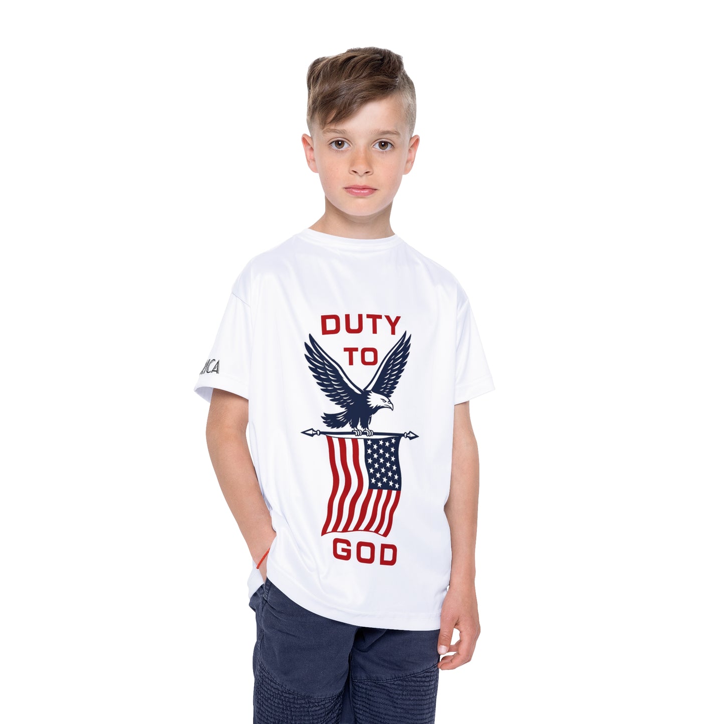 Kids Jersey - "Duty to God" Patriotic America 250 Eagle T-Shirt