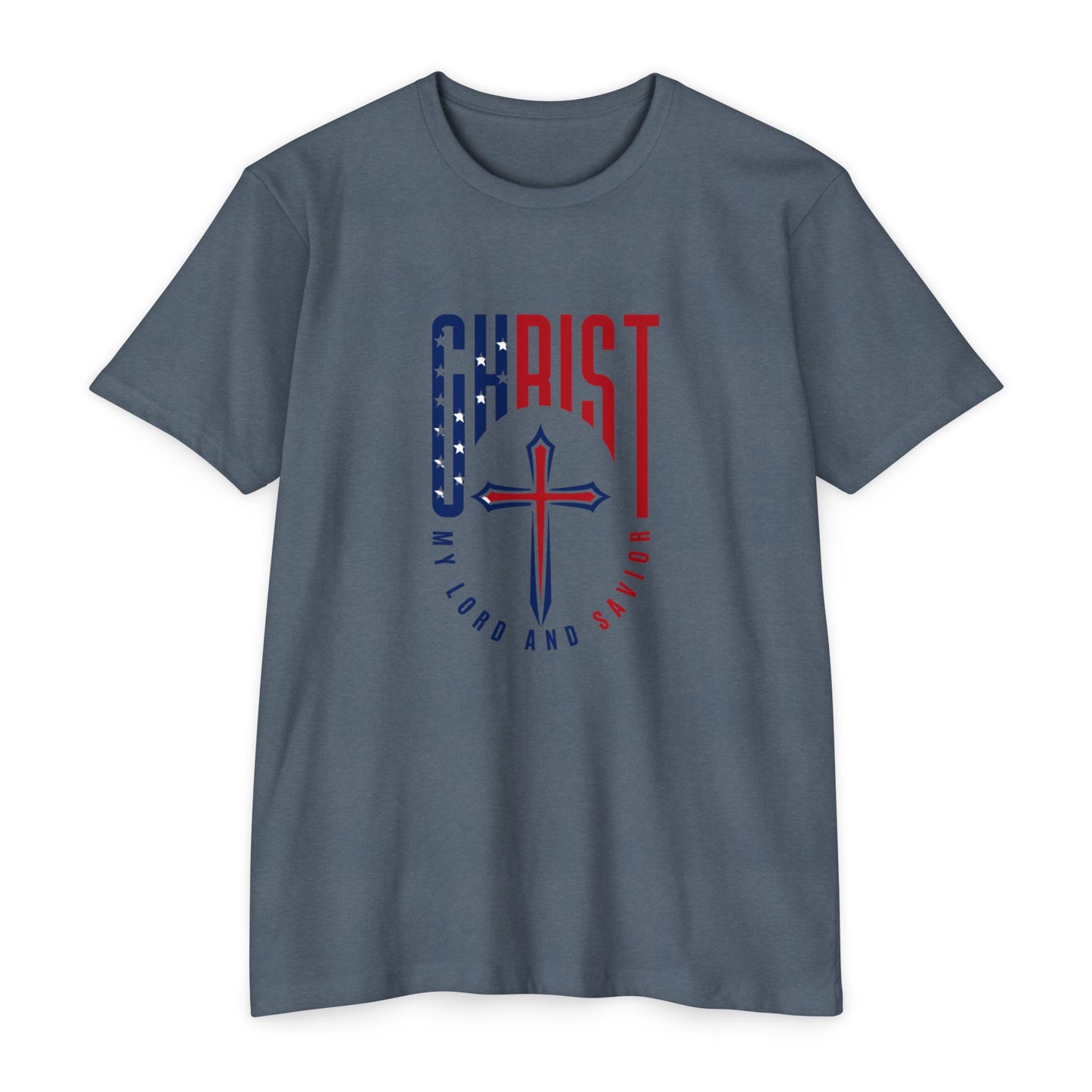 UNISEX Christ Cross T‑Shirt — My Lord and Savior Patriotic Christian Tee
