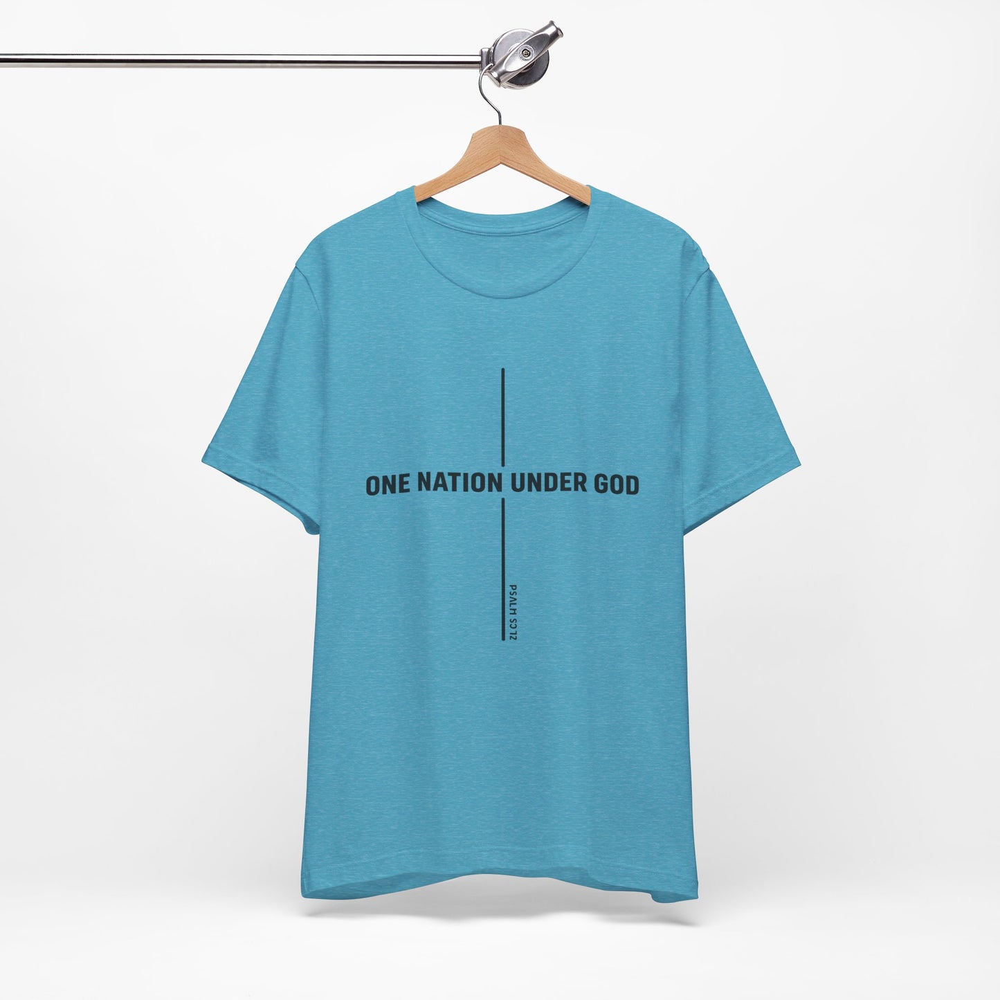 Christian Fish Tee — Small Circular 'JESUS' Design, Faith Graphic Shirt