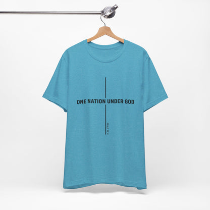 Christian Fish Tee — Small Circular 'JESUS' Design, Faith Graphic Shirt