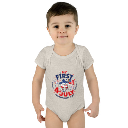 Baby Bodysuit – "My First 4th of July" Patriotic Infant Onesie