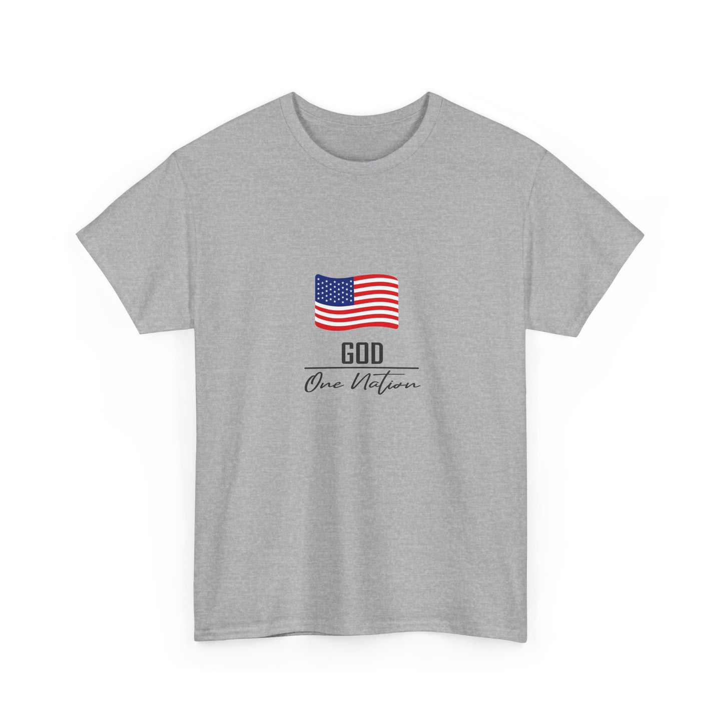 T-Shirt — American Flag "God Over Nation" Patriotic Faith Tee