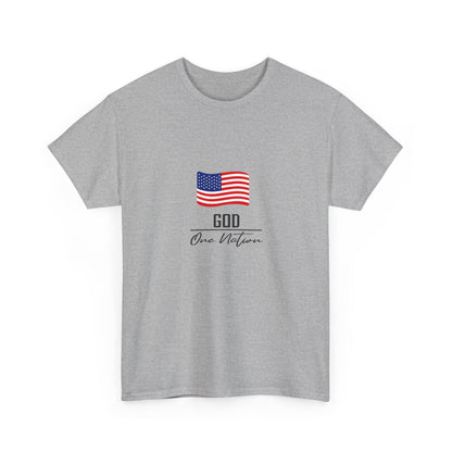 T-Shirt — American Flag "God Over Nation" Patriotic Faith Tee