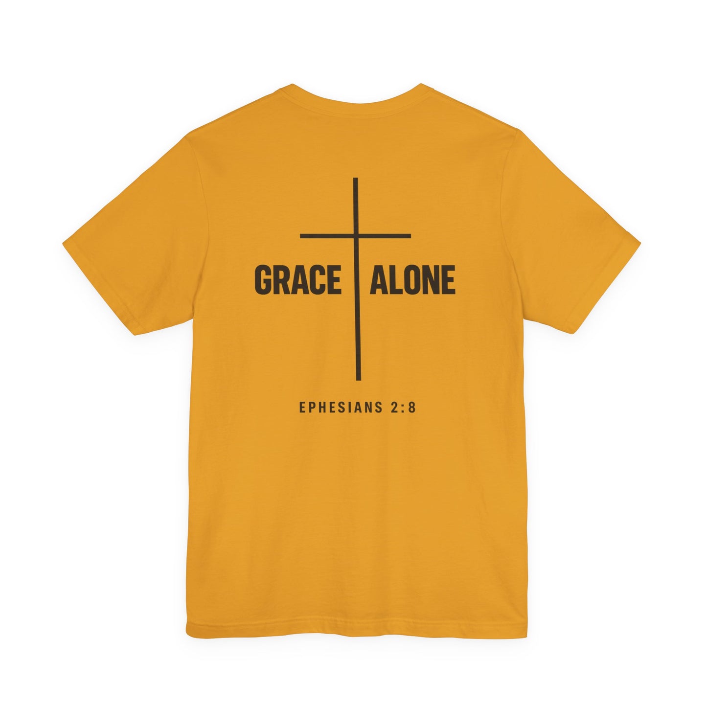 Grace Alone T-Shirt — Ephesians 2:8 Christian Cross Tee