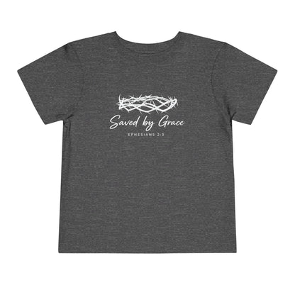Toddler Tee — "Saved by Grace" Christian Crown of Thorns Shirt (Ephesians 2:8)