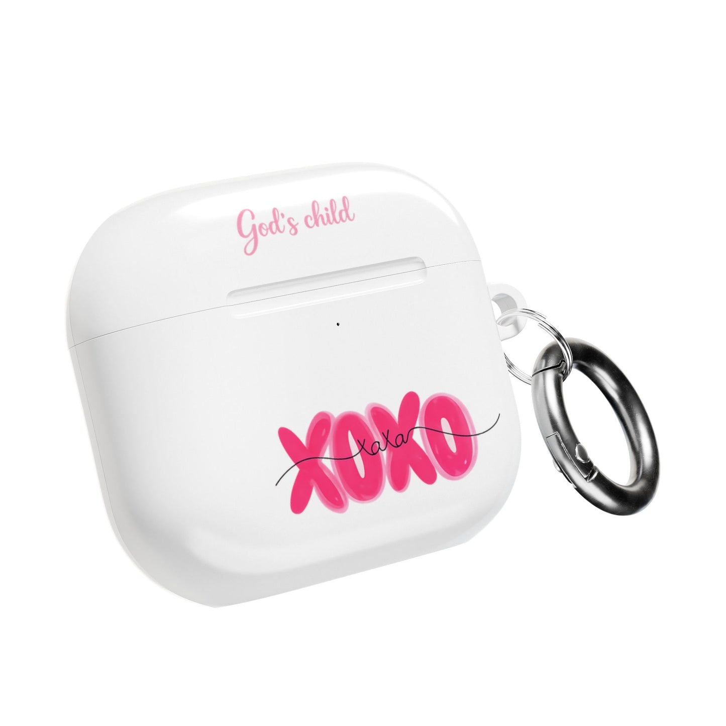 God's Child XOXO AirPod Case - Pink Heart Love Protective Cover