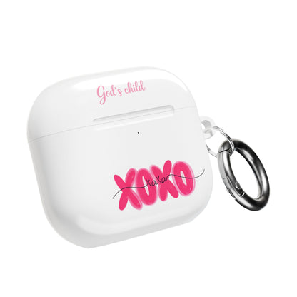 God's Child XOXO AirPod Case - Pink Heart Love Protective Cover