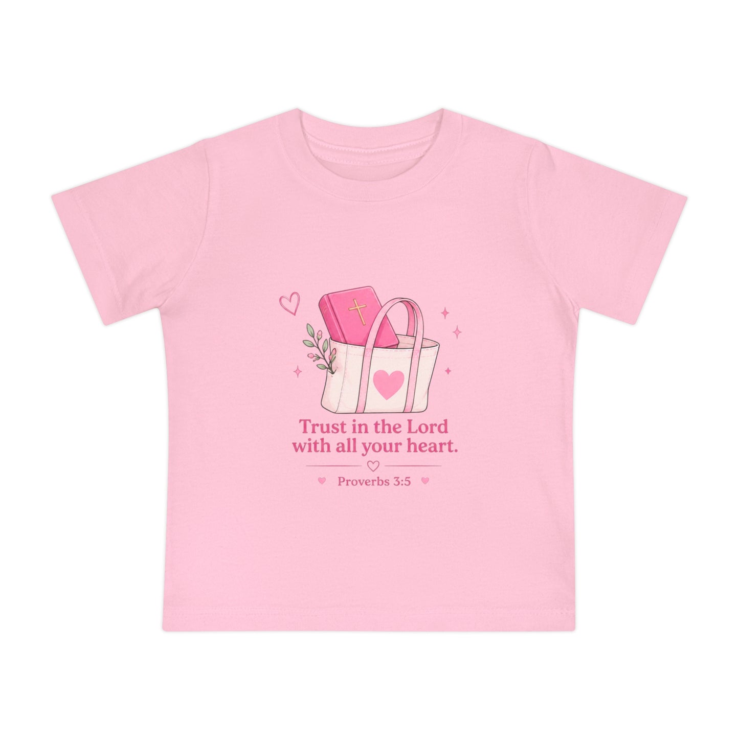 Baby T-Shirt — "Child of God" Pink Faith Tee (Proverbs 3:5)