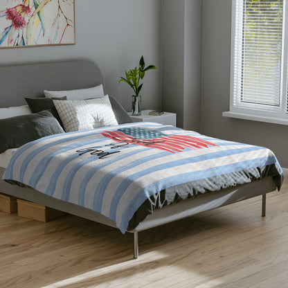 Child of God American Flag Velveteen Blanket