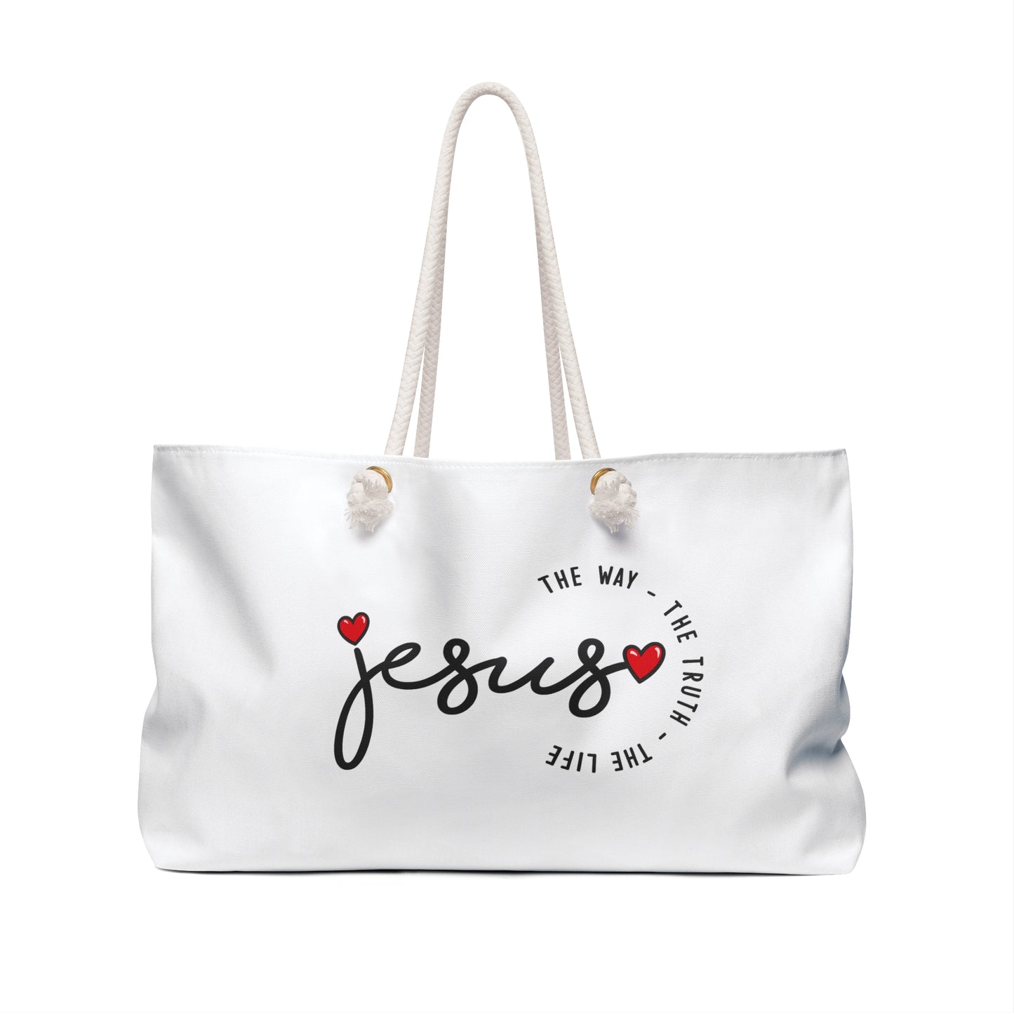Christian Weekender Bag — "Jesus" Cross Faith Travel Tote