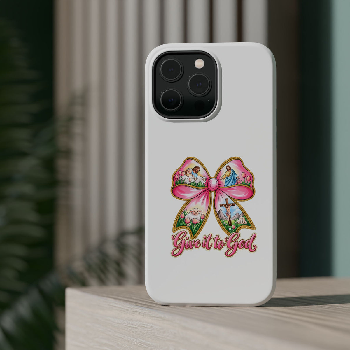 Give It to God Phone Case — Floral Bow Christian iPhone Cover