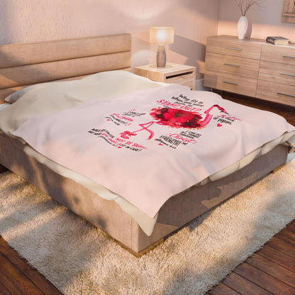 Flamingo Faith Velveteen Plush Blanket – Inspirational Bible Verse Throw ("Stand Out")