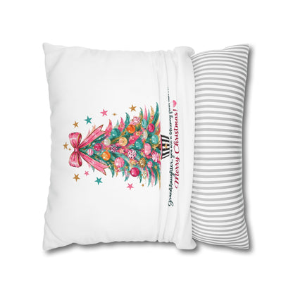 Christmas Tree Pillowcase — "Granddaughter, you are a blessing from above. Merry Christmas!"