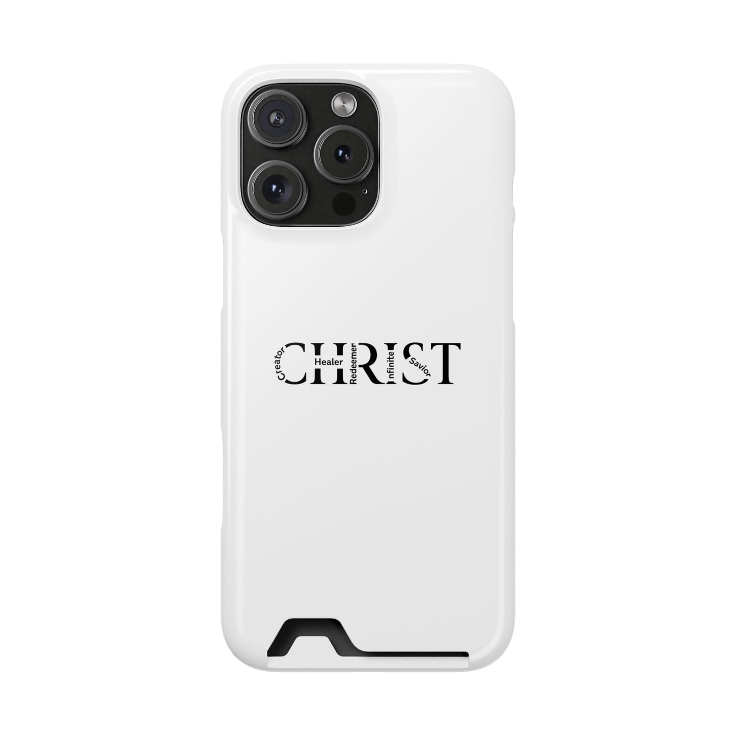 Christian Phone Card Case — Minimal 'CHRIST' Text Wallet Phone Case