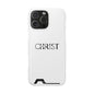 Christian Phone Card Case — Minimal 'CHRIST' Text Wallet Phone Case