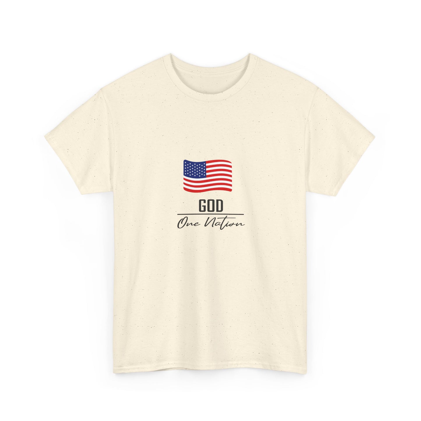 T-Shirt — American Flag "God Over Nation" Patriotic Faith Tee