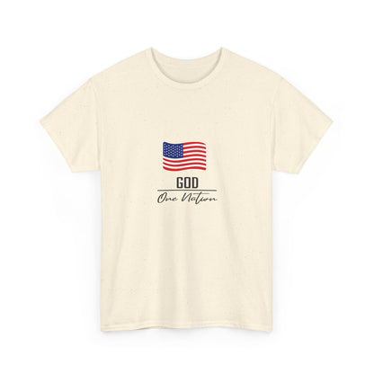 T-Shirt — American Flag "God Over Nation" Patriotic Faith Tee