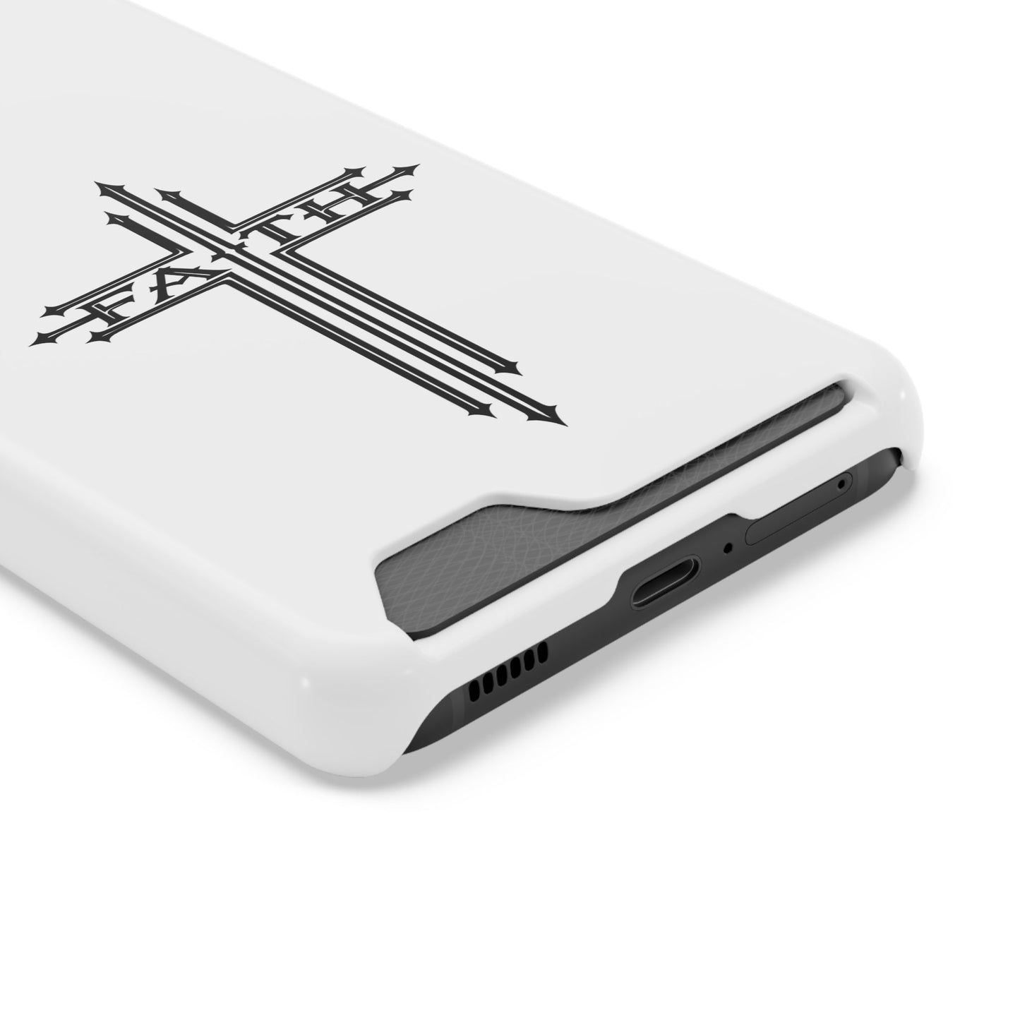 Faith Cross Phone Case with Card Holder — Slim Protective Wallet Case