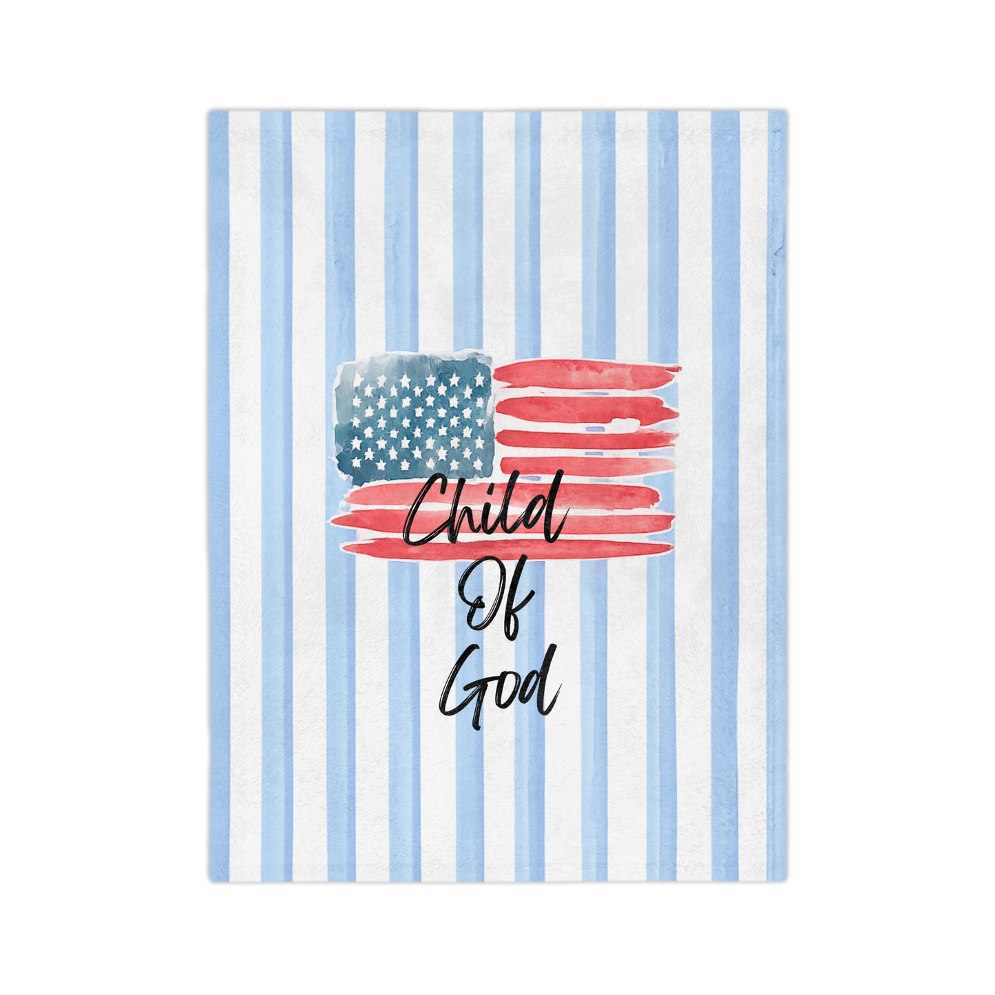 Child of God American Flag Velveteen Blanket