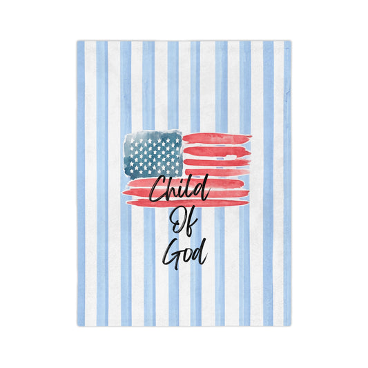 Child of God American Flag Velveteen Blanket