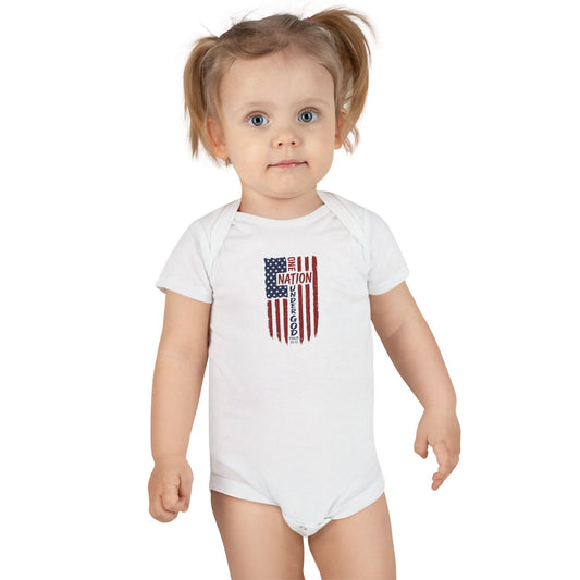 Baby Onesie - USA Flag "Nation of Greatness" Organic Cotton Infant Bodysuit
